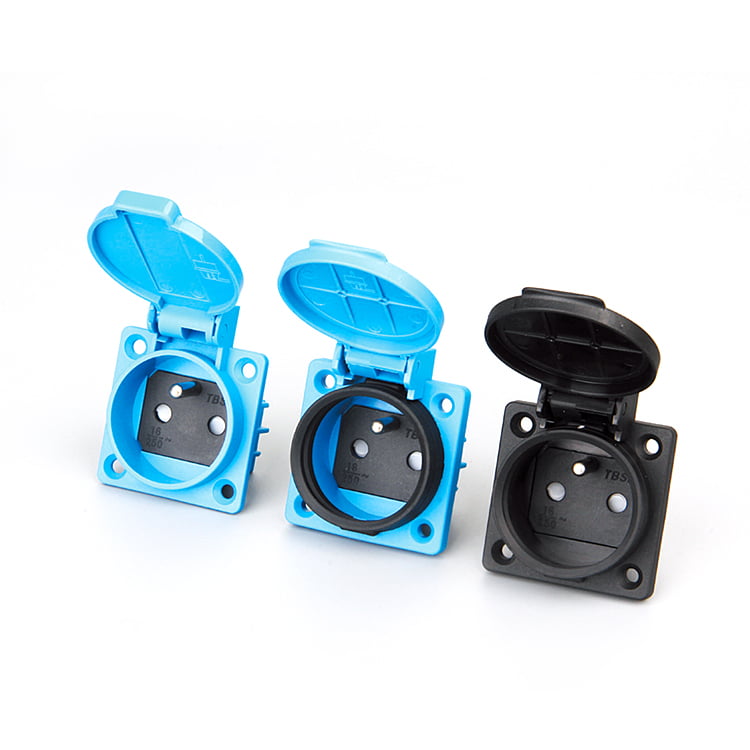 Schuko EU Type F Panel Flanged Mounted Female Socket Outlet IP44 16A 250V